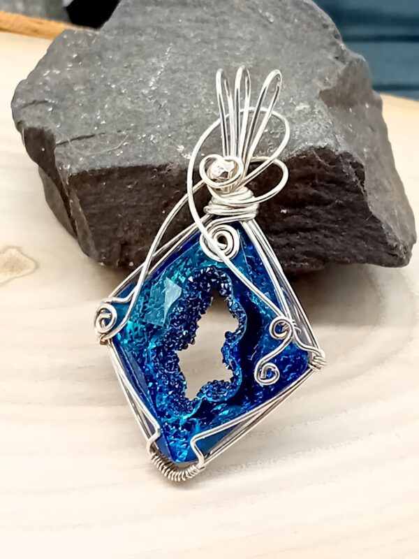 Schmuckanhänger Swarovski® Growing Crystal Bermuda blue Sterlingsilber – Bild 3