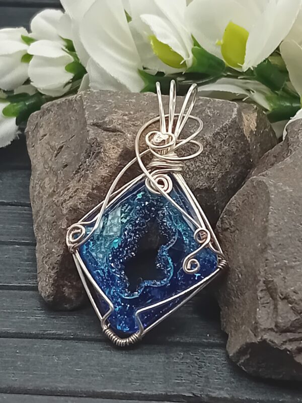 Schmuckanhänger Swarovski® Growing Crystal Bermuda blue Sterlingsilber – Bild 5