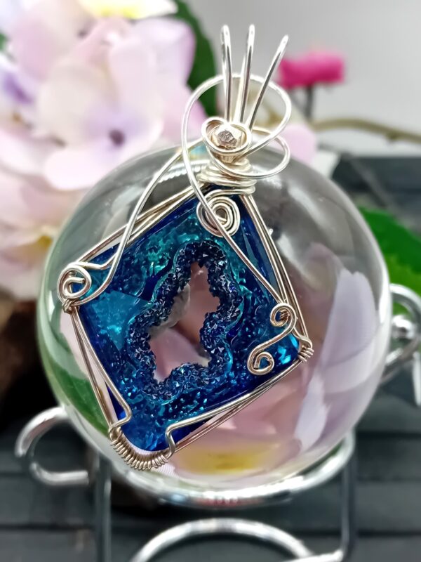 Schmuckanhänger Swarovski® Growing Crystal Bermuda blue Sterlingsilber – Bild 2