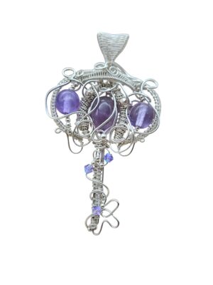 Anhänger Schlüssel Amethyst in Sterlingsilber handgefertigt Unikat