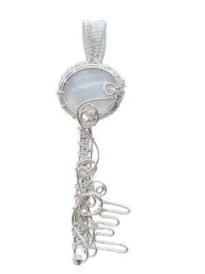Anhänger Schlüssel mit Mondstein in Sterlingsilber handgefertigt Unikat
