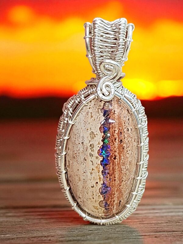 Anhänger mexikanischer Opal in Sterlingsilber – Bild 4