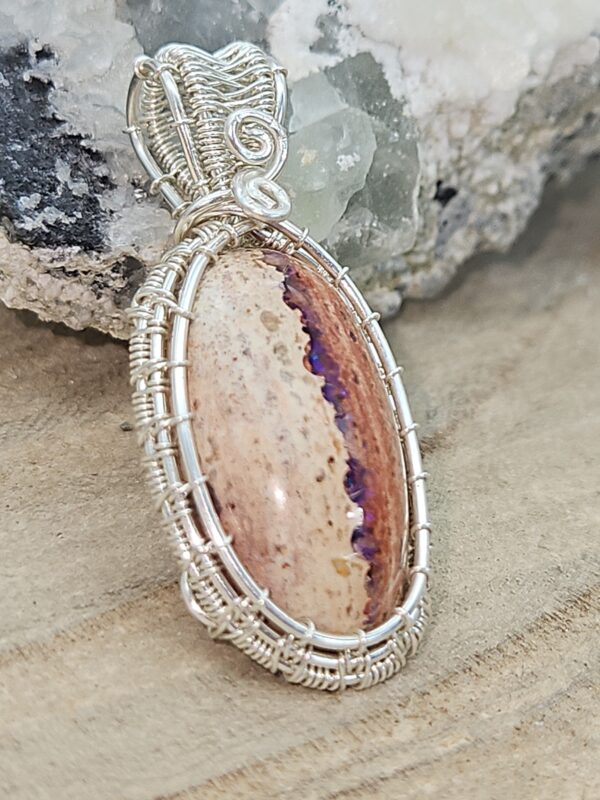 Anhänger mexikanischer Opal in Sterlingsilber – Bild 5