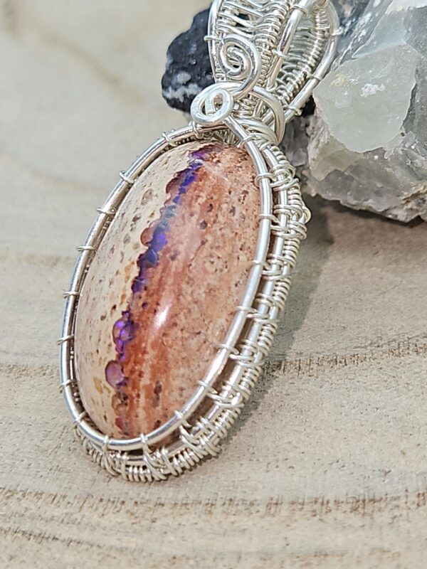 Anhänger mexikanischer Opal in Sterlingsilber – Bild 2