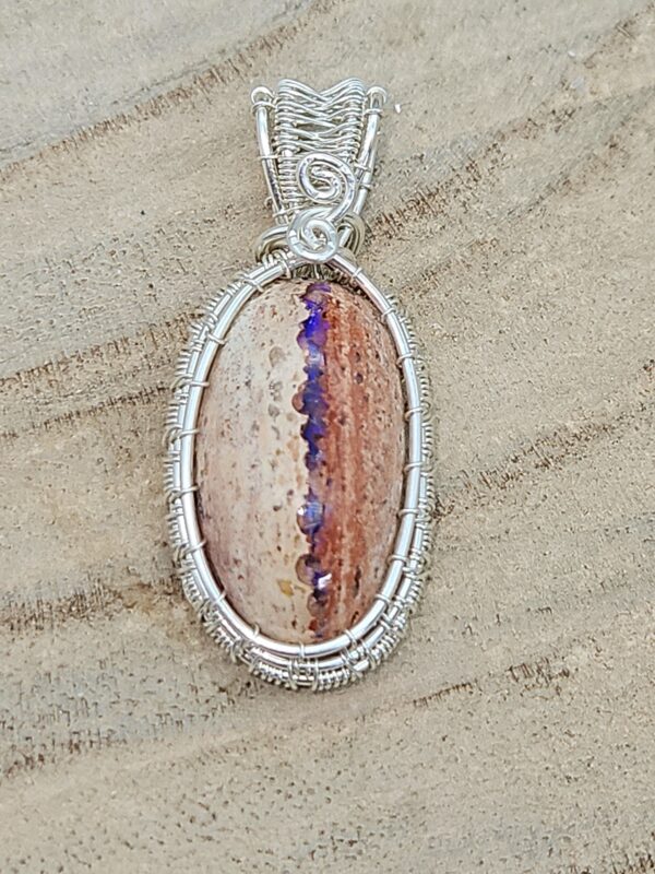 Anhänger mexikanischer Opal in Sterlingsilber – Bild 6