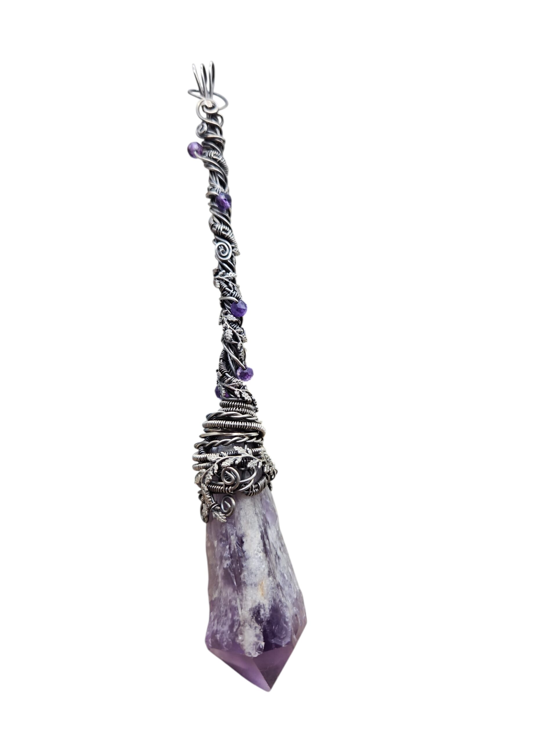 Anhänger Hexenbesen Amethyst in Sterlingsilber