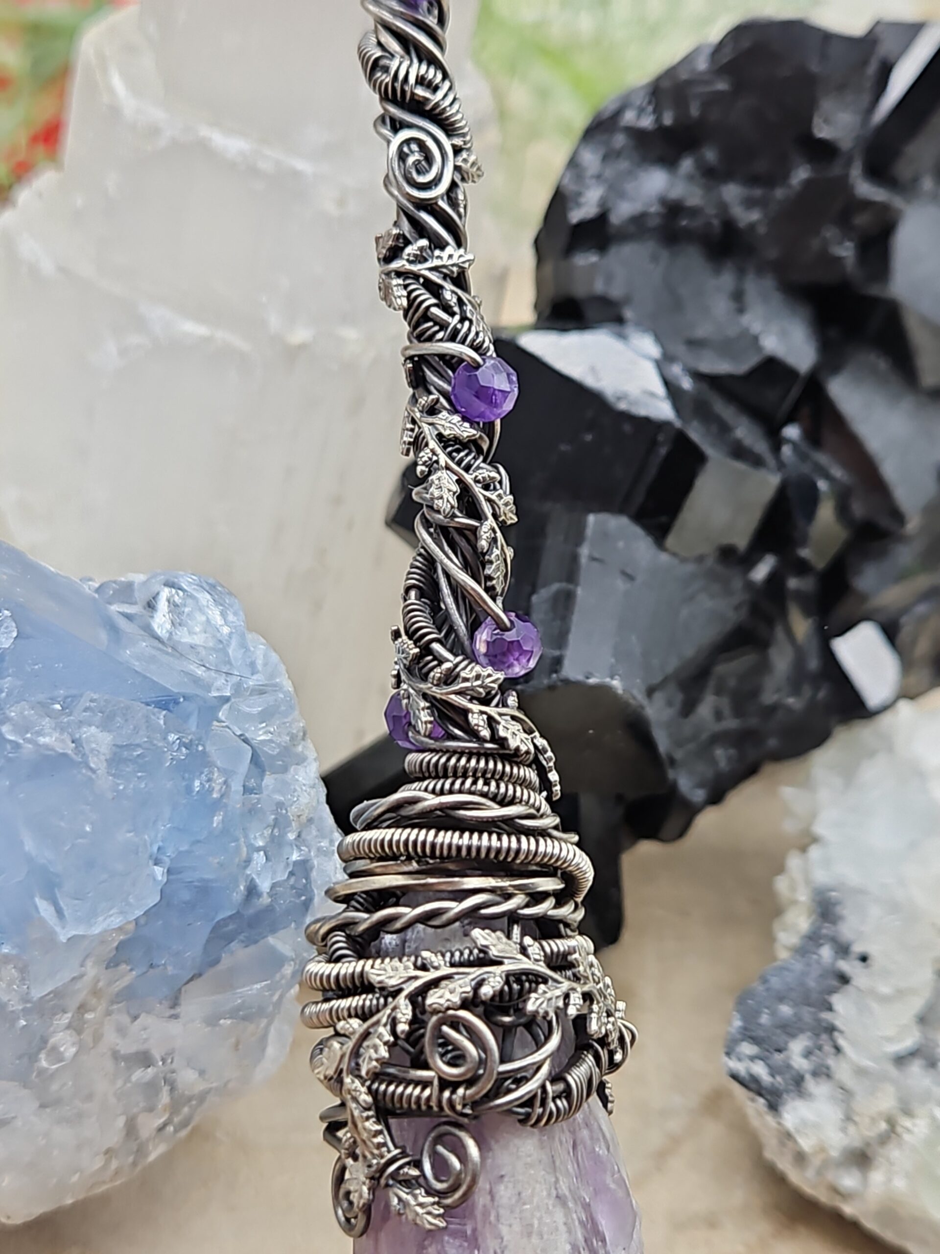 Anhänger Hexenbesen Amethyst in Sterlingsilber – Bild 3