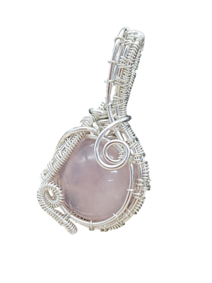 Anhänger Rosenquarz in Sterlingsilber