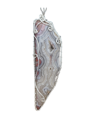 Anhänger Crazy Lace Achat groß in Sterlingsilber