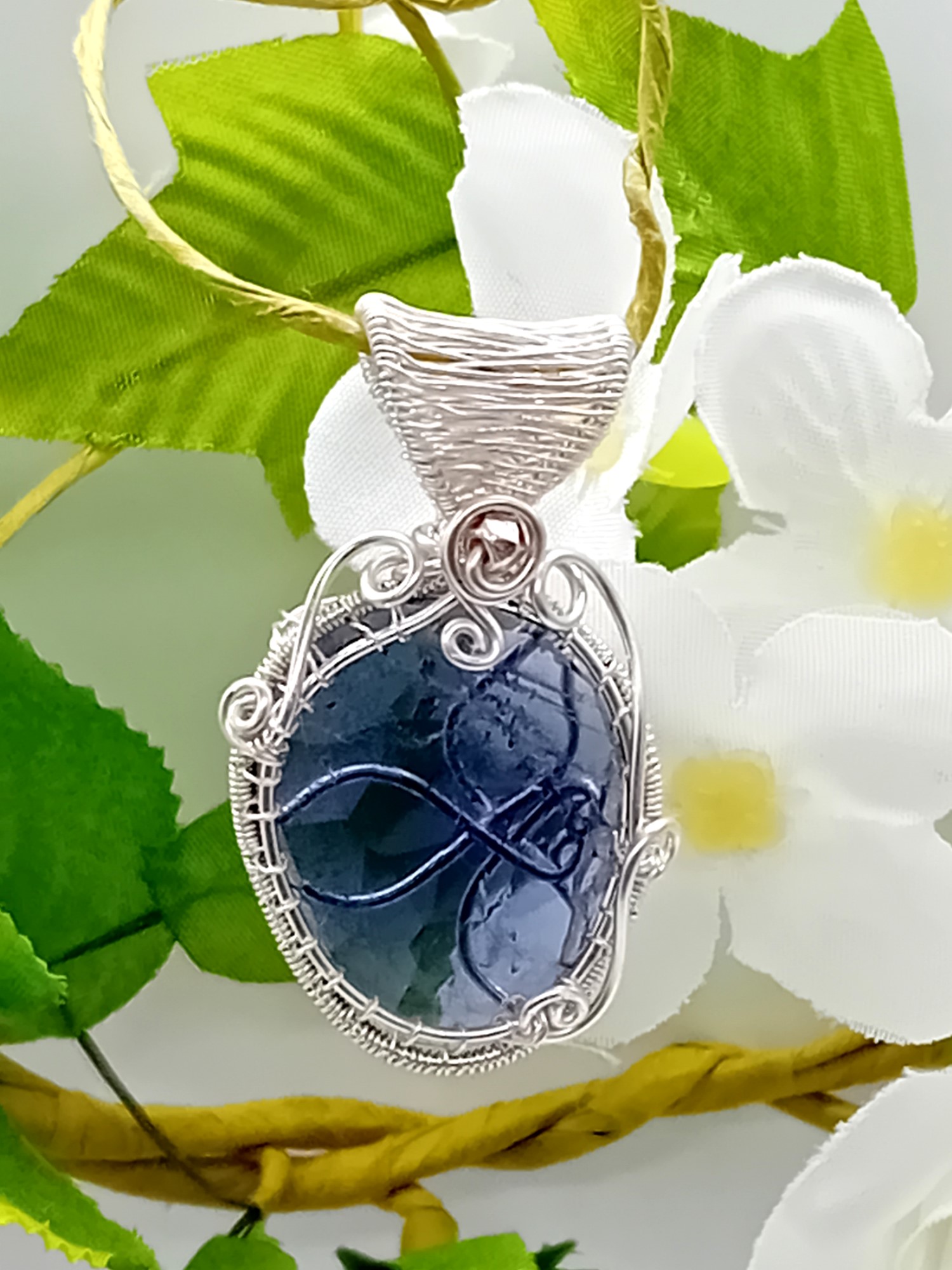 Anhänger Tansanit oval 925 Silber Rosecut Schliff – Bild 8