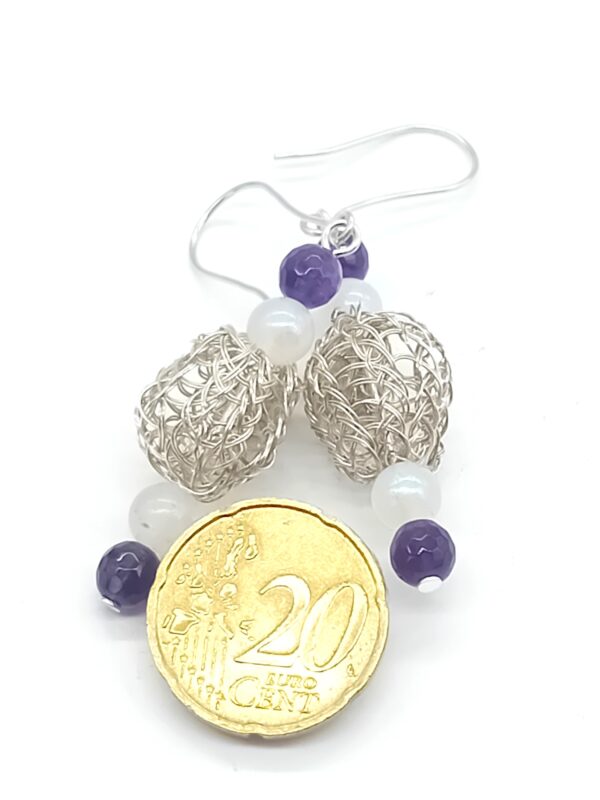 Ohrhänger Viking Knit 925 Silber mit Amethyst und Labradorit – Bild 7