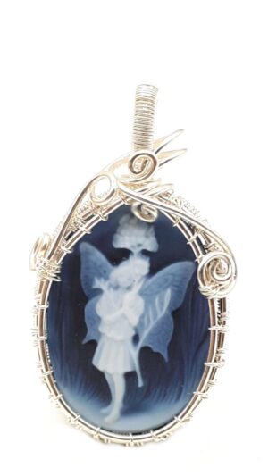 Kettenanhänger Onyx Kamee Frühlingsfee Motiv 925 Silber