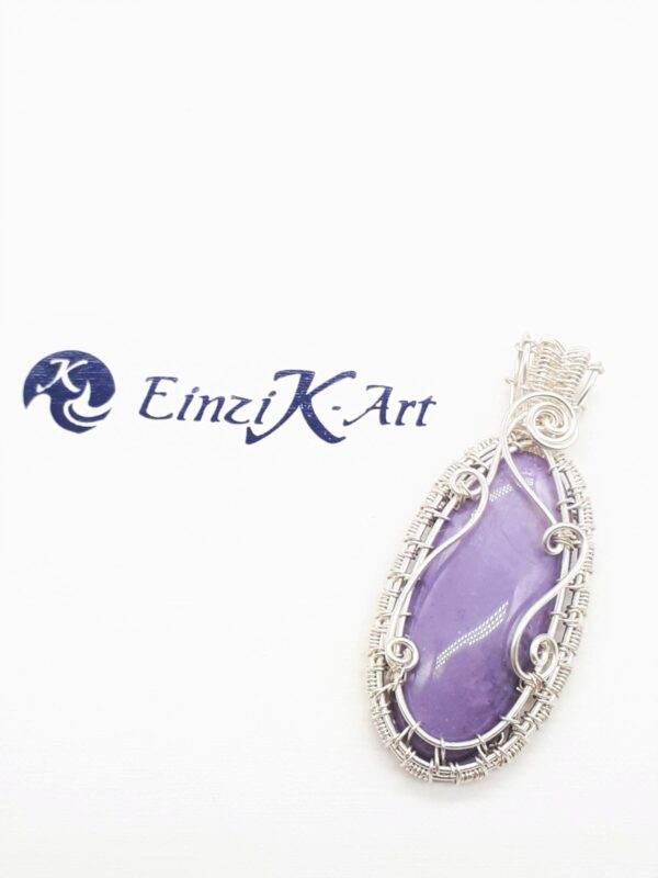 Schmuckanhänger Lavendel-Jade in Sterlingsilber – Bild 5