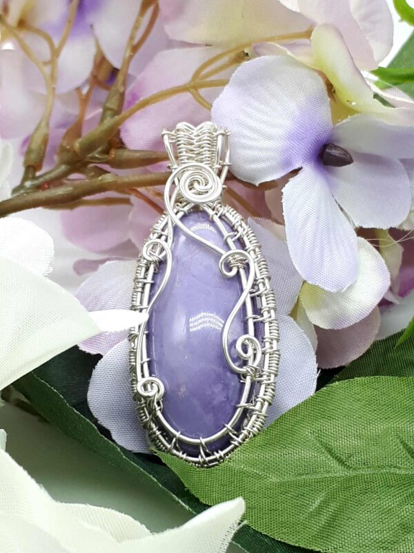 Schmuckanhänger Lavendel-Jade in Sterlingsilber – Bild 2