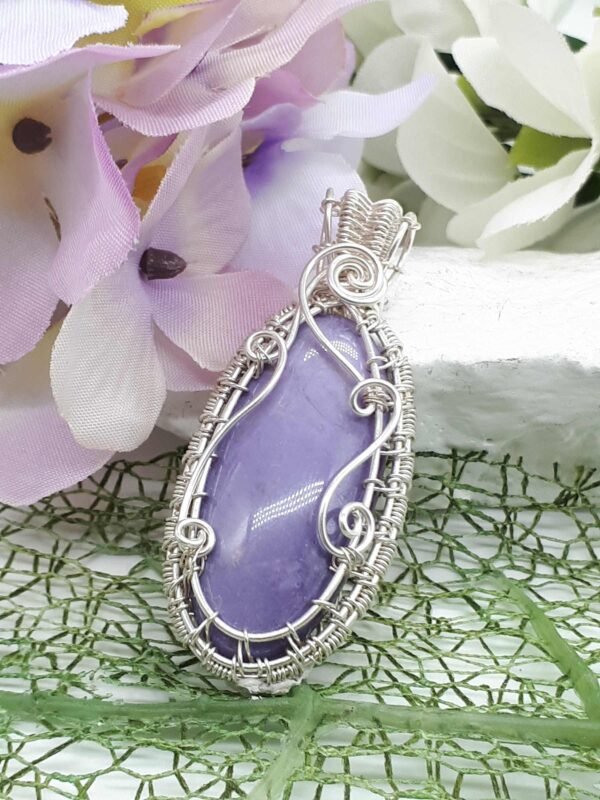 Schmuckanhänger Lavendel-Jade in Sterlingsilber – Bild 4