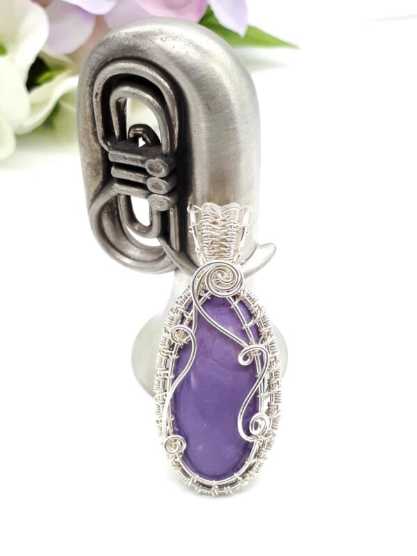 Schmuckanhänger Lavendel-Jade in Sterlingsilber – Bild 6