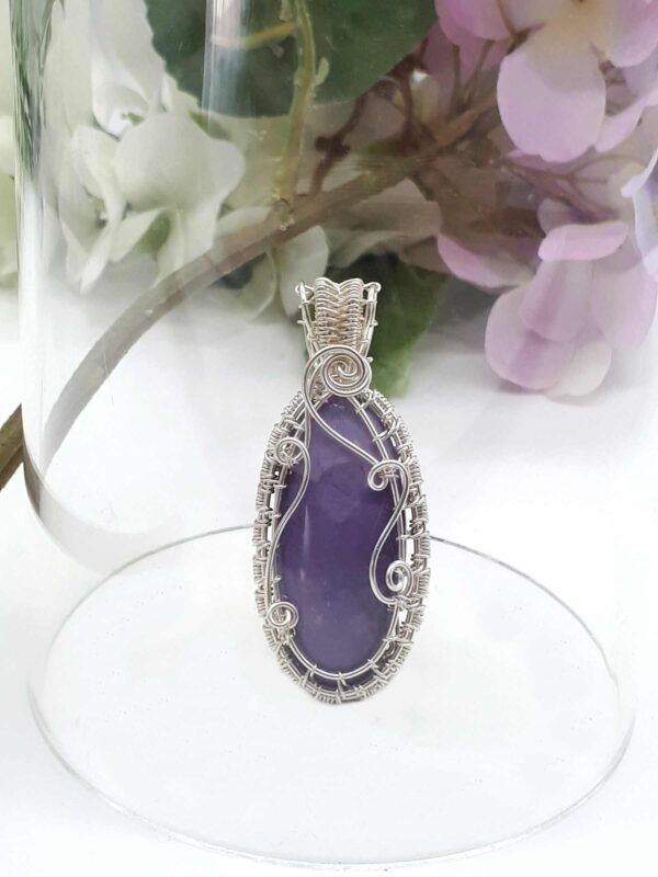 Schmuckanhänger Lavendel-Jade in Sterlingsilber – Bild 8