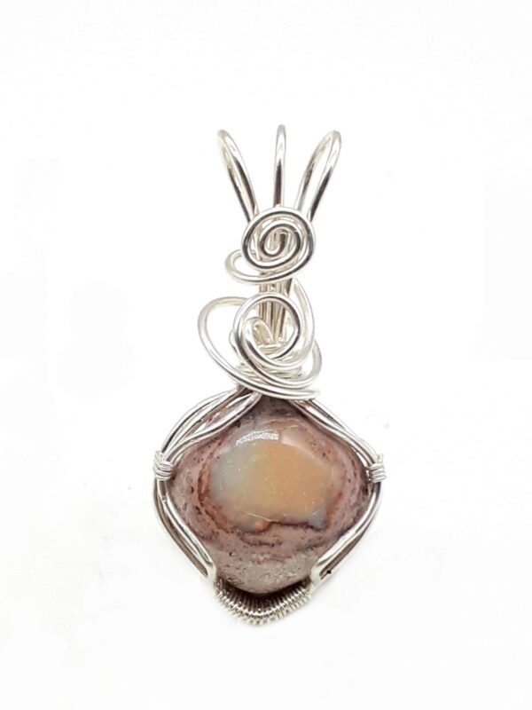 Kettenanhänger klein aus Matrix-Opal in 925 Silber