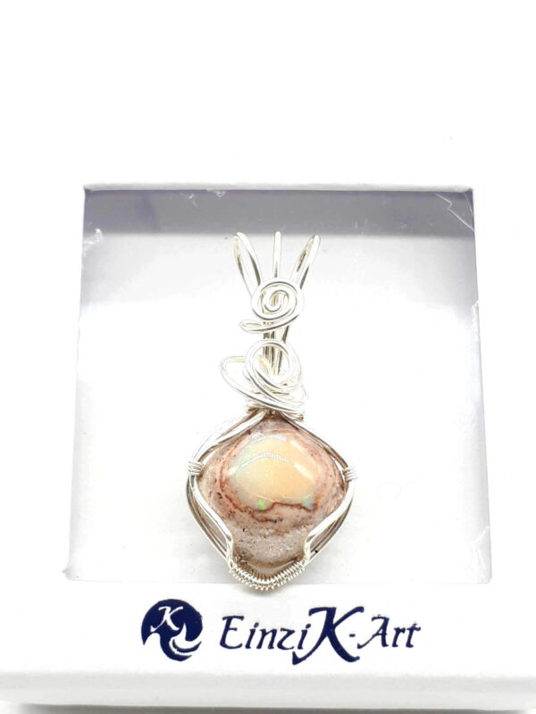 Kettenanhänger klein aus Matrix-Opal in 925 Silber – Bild 3