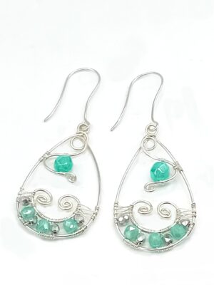 Ohrhänger aus 925 Silber mit Glasperlen