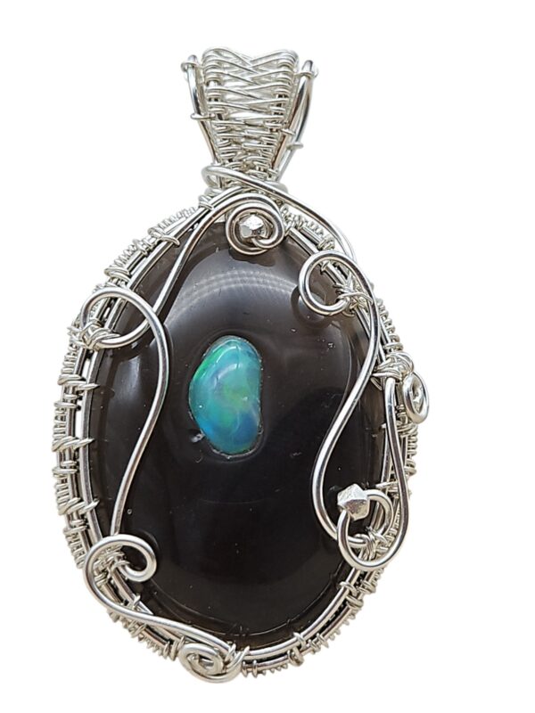 Anhänger Opal in Obsidian