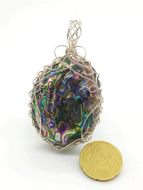 Kettenanhänger Paua-Muschel Abalone in 925 Sterlingsilber – Bild 4