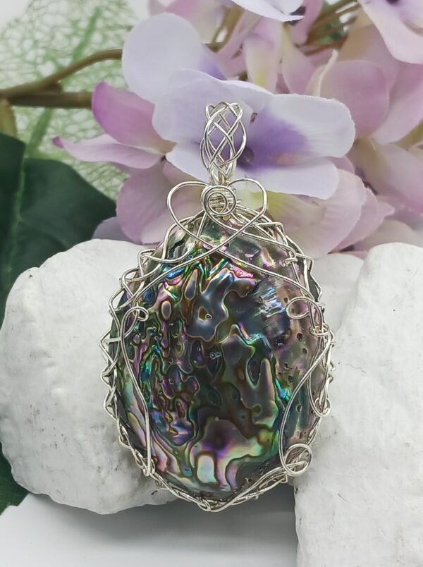 Kettenanhänger Paua-Muschel Abalone in 925 Sterlingsilber – Bild 2