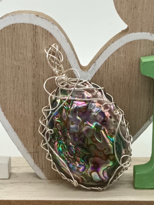 Kettenanhänger Paua-Muschel Abalone in 925 Sterlingsilber – Bild 3