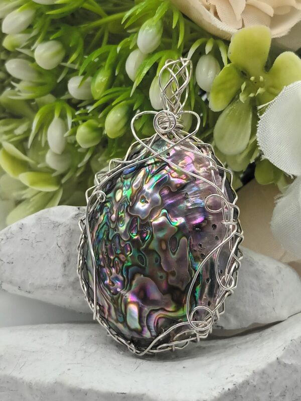 Kettenanhänger Paua-Muschel Abalone in 925 Sterlingsilber – Bild 6