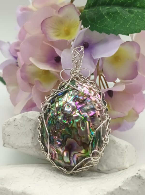 Kettenanhänger Paua-Muschel Abalone in 925 Sterlingsilber – Bild 7