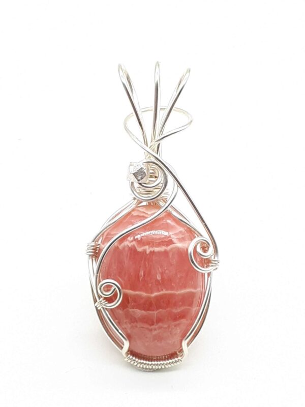 Kettenanhänger Rhodochrosit gefasst in 925 Silber