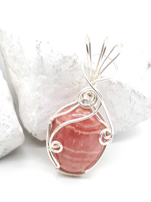 Kettenanhänger Rhodochrosit gefasst in 925 Silber – Bild 4