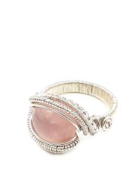 Ring Rosenquarz 925 Silber Umfang 58 Größe 19