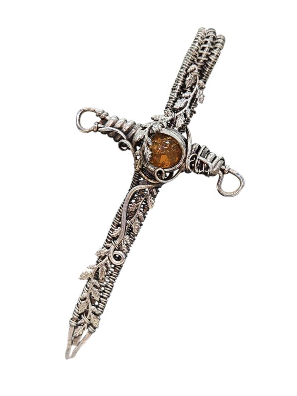 Anhänger Schwert mit Feueropal in Sterlingsilber