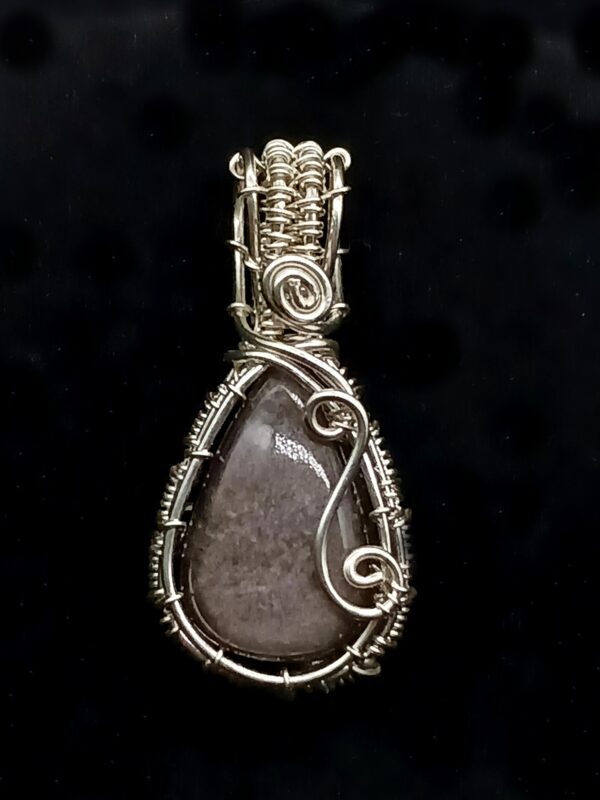 Schmuckanhänger Silberobsidian klein in 925 Sterlingsilber – Bild 9