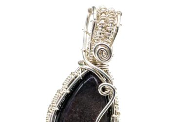 Schmuckanhänger Silberobsidian klein in 925 Sterlingsilber