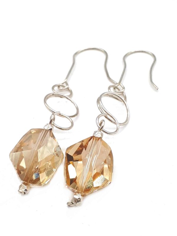 Ohrringe Swarovski® Kristalle goldfarben 925 Silber