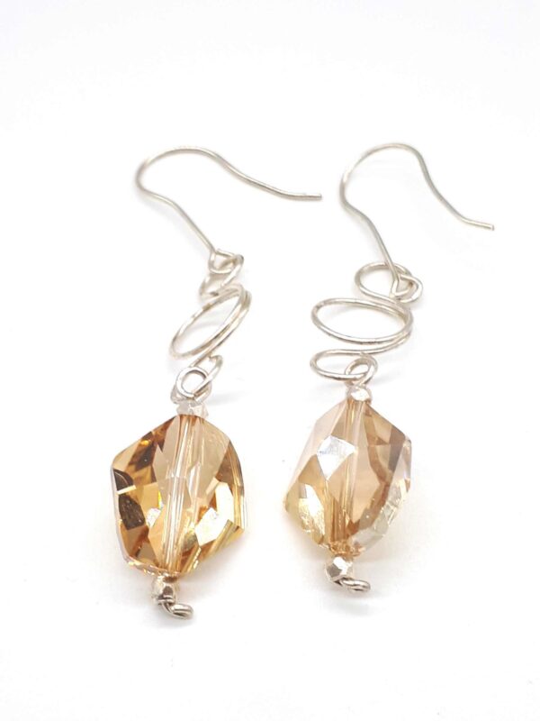 Ohrringe Swarovski® Kristalle goldfarben 925 Silber – Bild 3