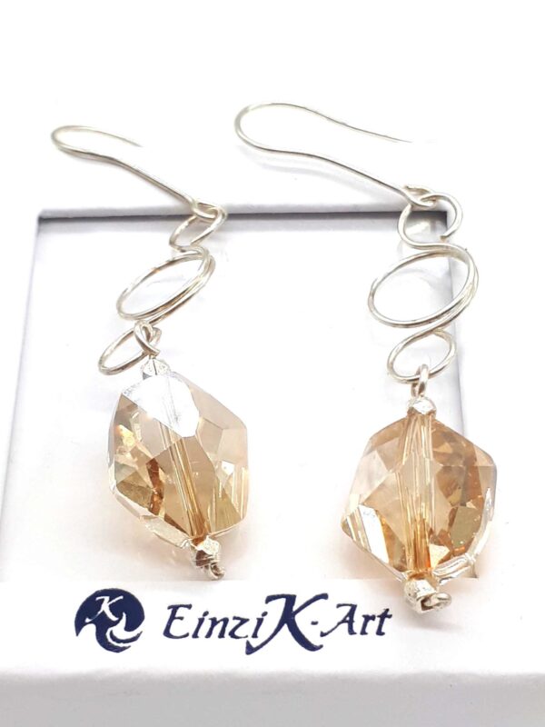 Ohrringe Swarovski® Kristalle goldfarben 925 Silber – Bild 5