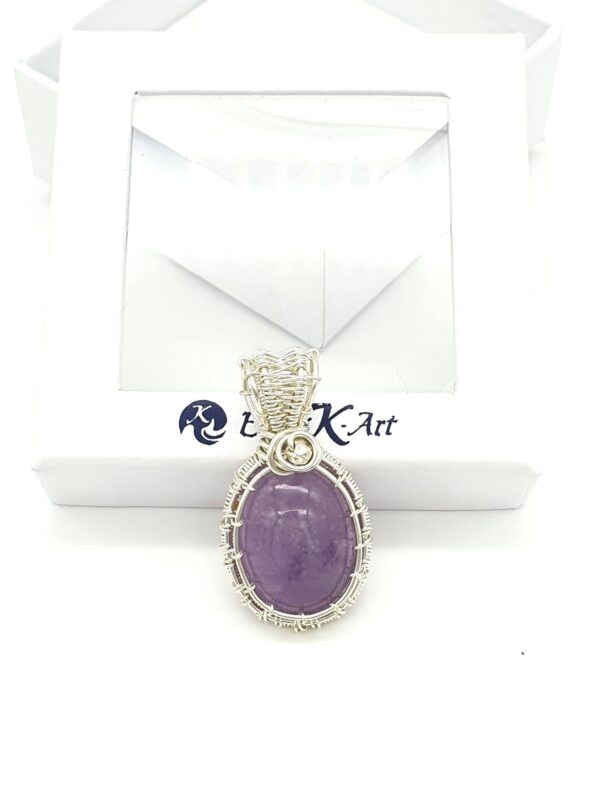 Kettenanhänger Amethyst handgewebt Einzelstück – Bild 4