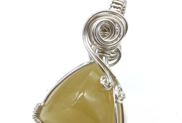 Schmuckanhänger gelbe Jade in Sterlingsilber