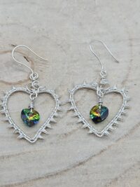 Ohrhänger mit Glasherz bunt