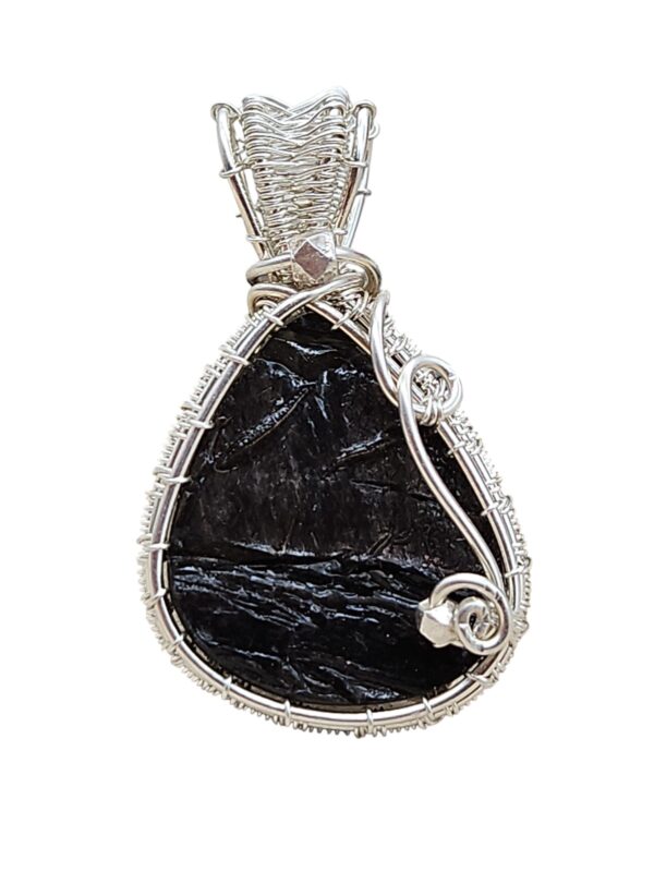 Anhänger Obsidian mit roher Oberfläche in Sterlingsilber